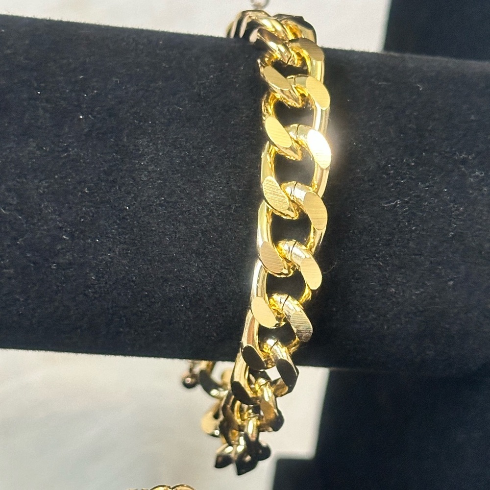 18k gold plated Cuban Chain bracelet jewelry boho chic classic style